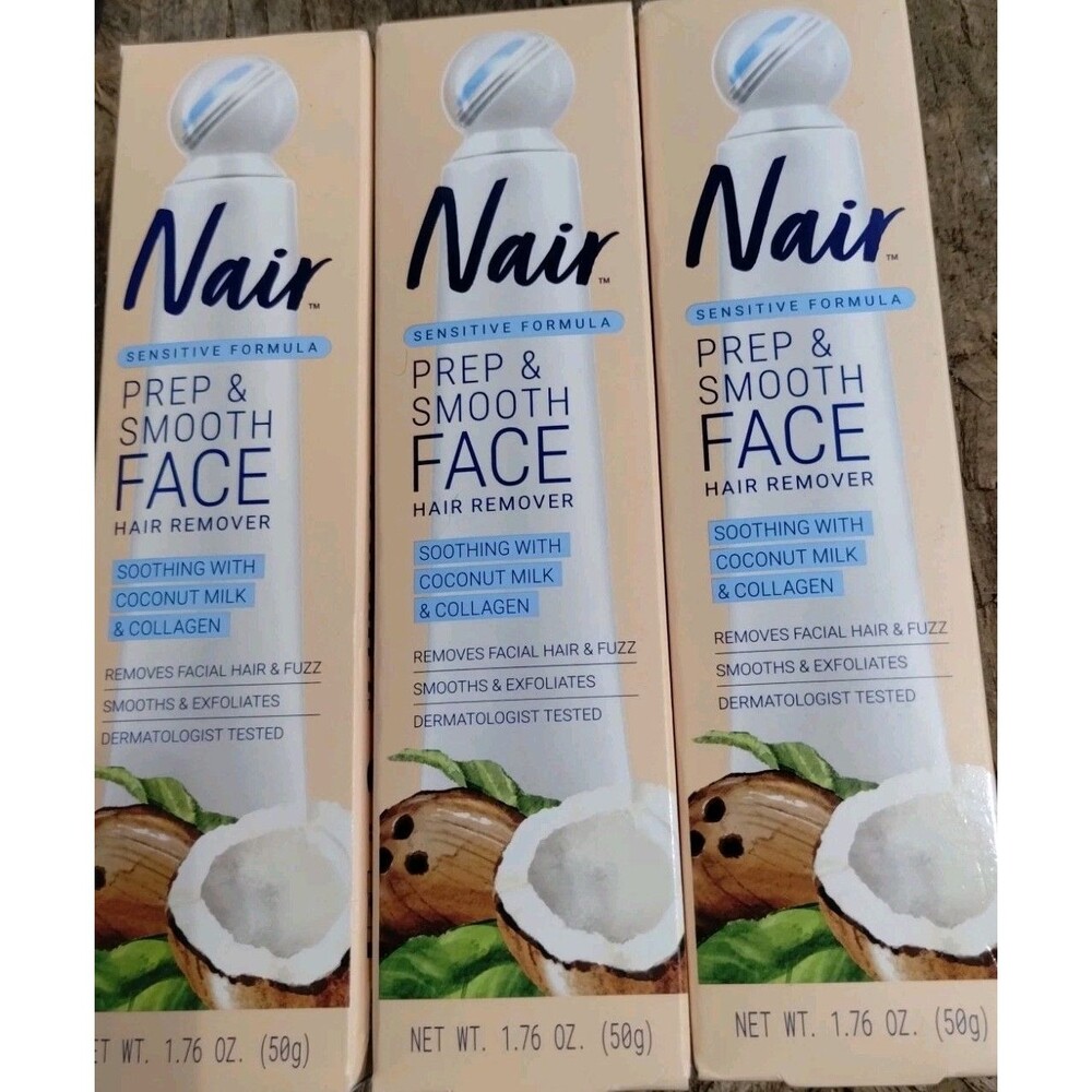 3X Nair Sensitive Formula Prep & Smooth Face Hair Remover, 1.76 Oz